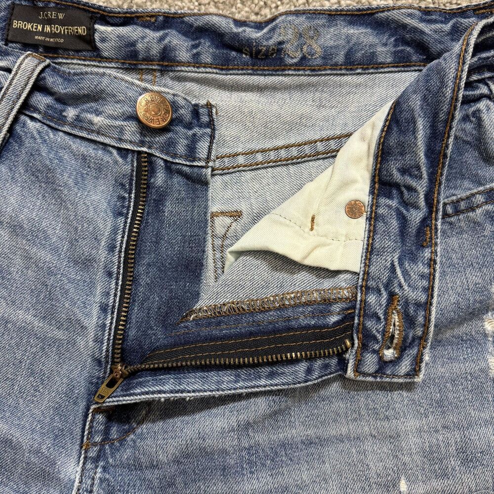 J.Crew Shorts Womens 28 Blue Broken-In Boyfriend Denim Distressed Raw Hem Cutoff - Picture 4 of 16